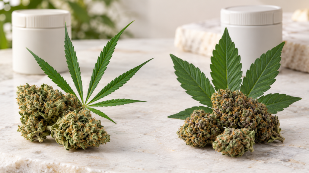 Sativa vs indica cannabis flower comparison for New York adults